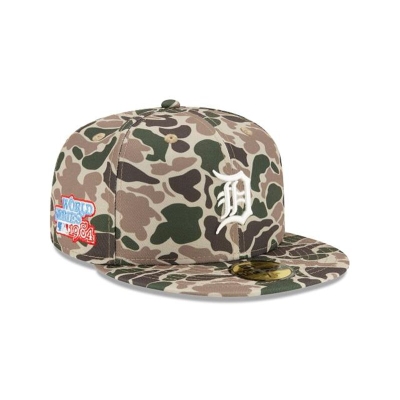 Detroit Tigers Gorra | New Era MLB Duck Camo 59fifty Fitted Cap Mexico - Verdes